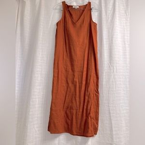Madewell linen midi shift dress